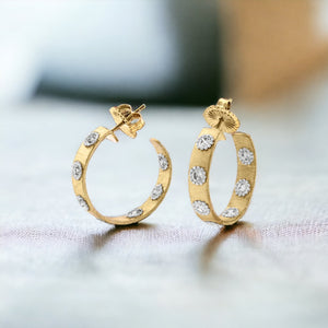 Small Gold 2-Tone Hoop Earrings