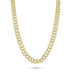 Large Gold Cuban Tennis Chain Necklace CZ