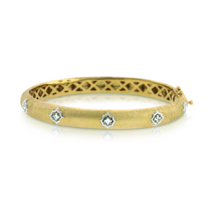 Gold Thin 2-Tone Frosted Bracelet
