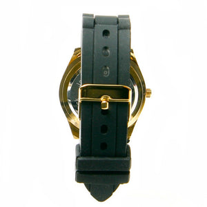 Black and Gold Animal Print Rubber Watch