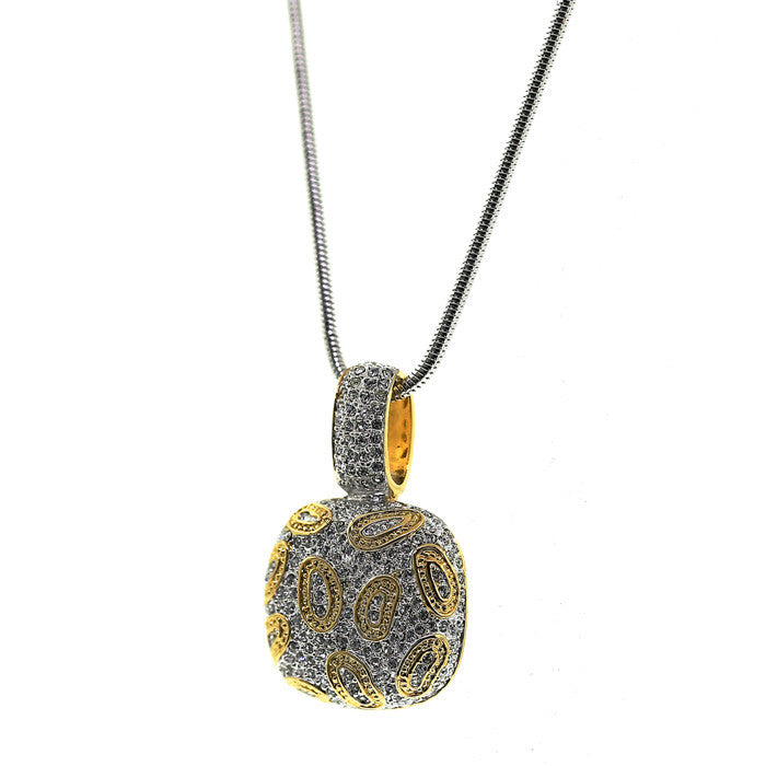 Gold Silver Swarovski Crystal Pendant Necklace