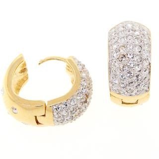 Medium Gold Swarovski Crystal Hoop Earrings
