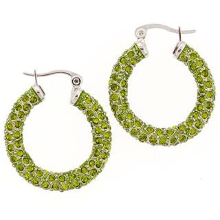 Medium Green Swarovski Crystal Earrings