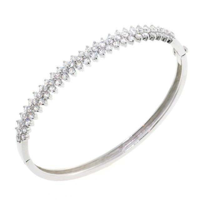 Chandi Diamond Petal CZ Crystal Bangle Bracelet by Bobby Schandra