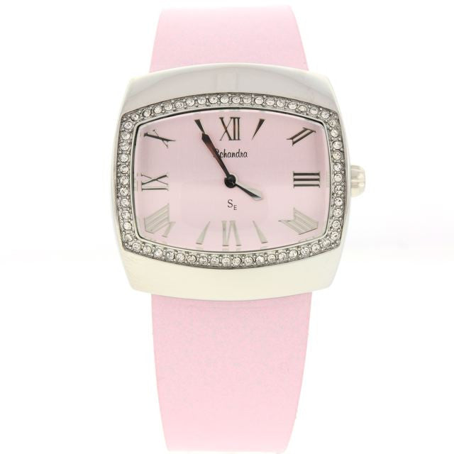 Pink Swarovski Crystal Tank watch