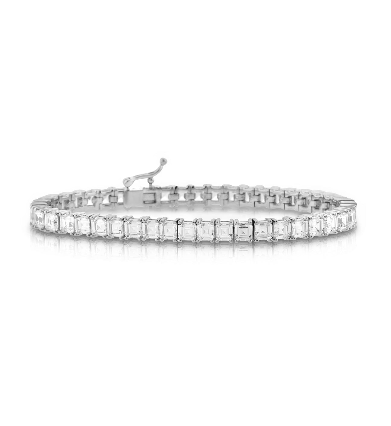 Princess-cut Silver CZ Tennis Bracelet