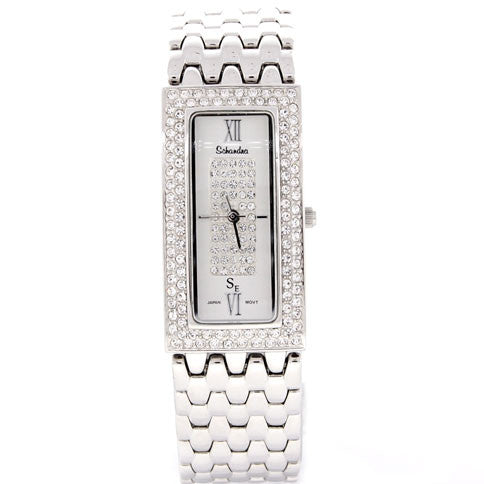 Silver Swarovski Crystal Rectagular Watch