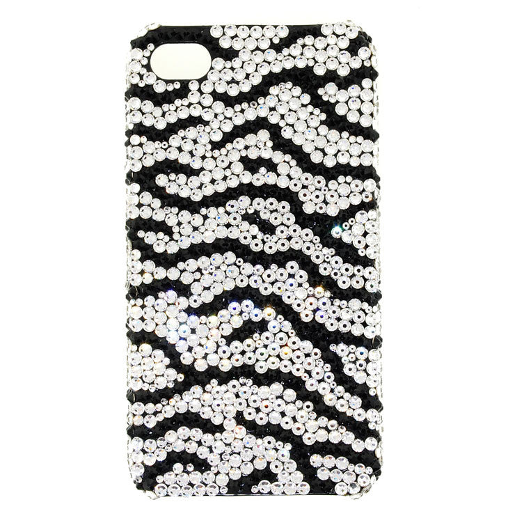 Silver Zebra Swarovski Crystal iPhone 4 Case