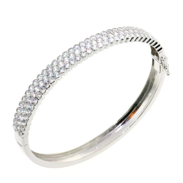 Stunning Round Cut Chandi Diamond CZ Crystal Bangle Bracelet by Bobby Schandra