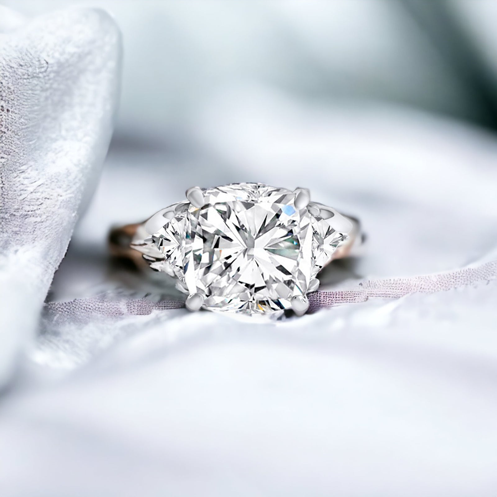 5 Carat Fancy Cushion Cut Sterling Silver 925 Ring