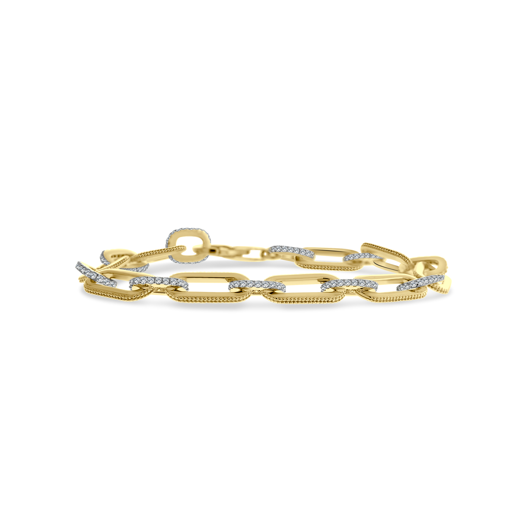 Gold Link Micro Pave Bracelet