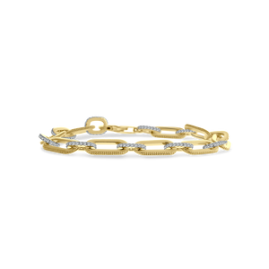 Gold Link Micro Pave Bracelet