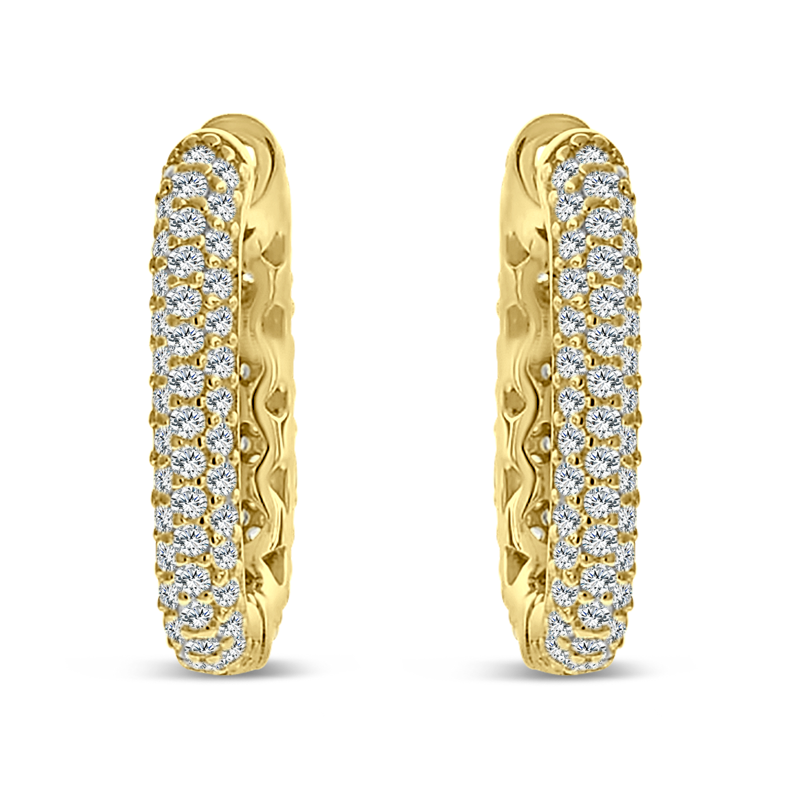 Gold Square Micro Pave Huggies