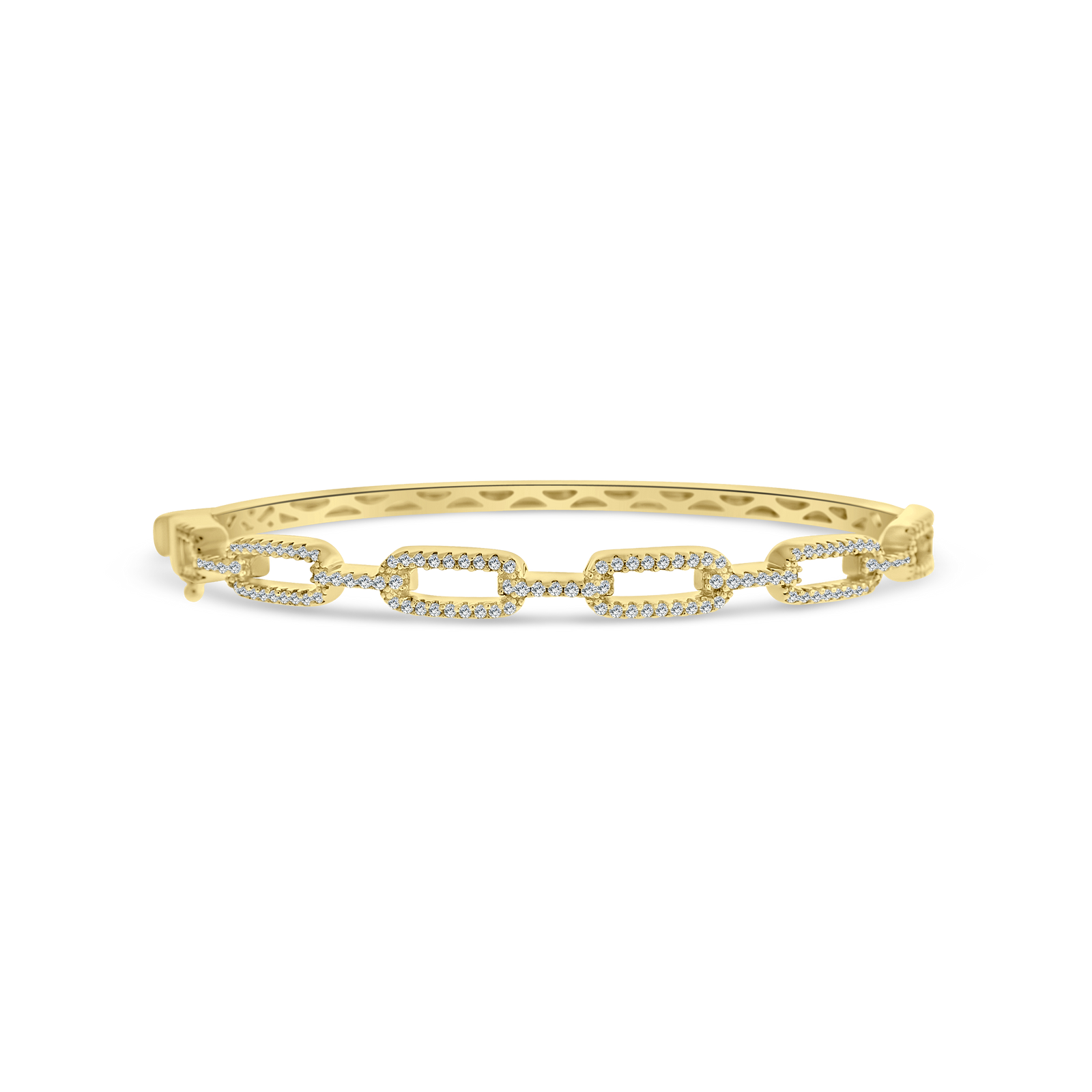 Gold Thin Link Micro Pave Bracelet