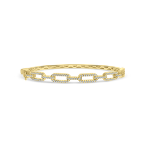 Gold Thin Link Micro Pave Bracelet