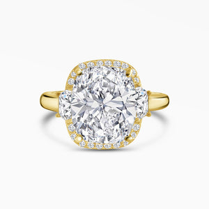 Gold Square Halo Ring
