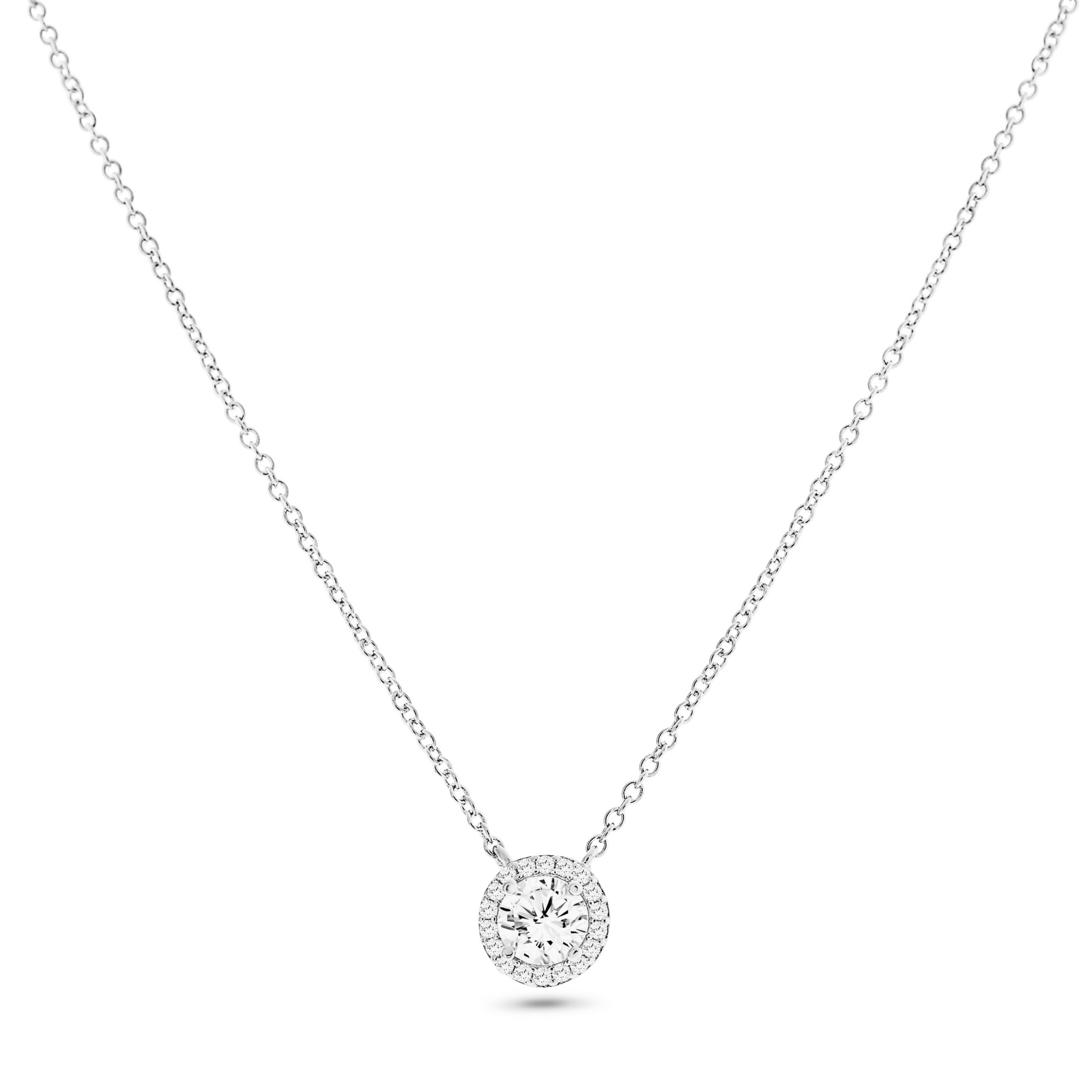 Silver Halo Pendant Necklace