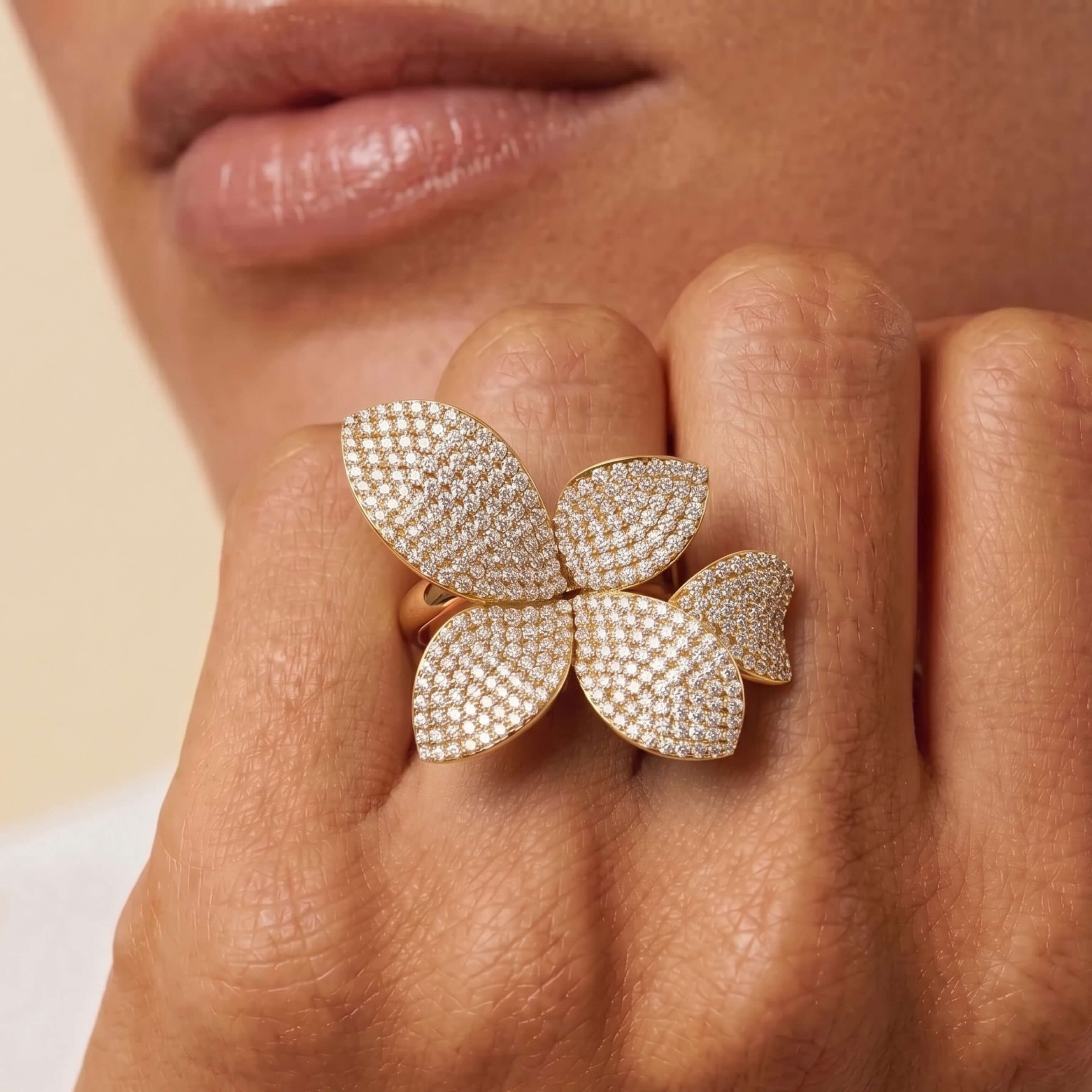 Floral Crystal Ring