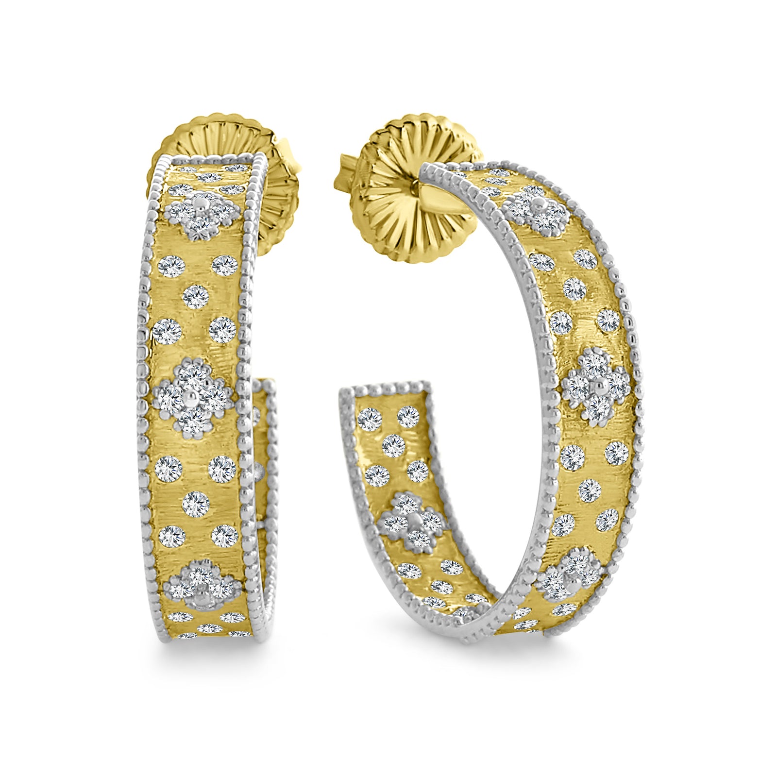 Medium Gold and Silver 2-Tone Hoop Earrings