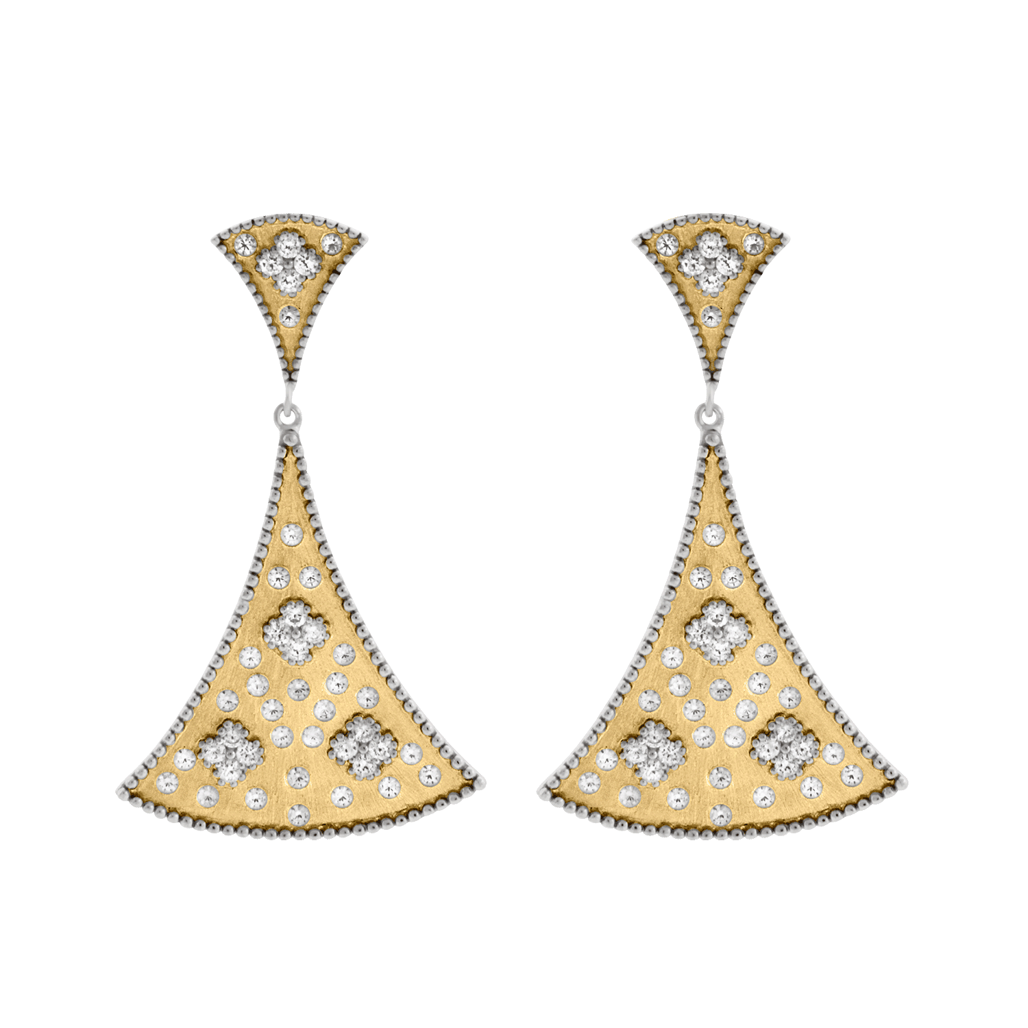 2-Tone Gold Frosted Drop Earrings