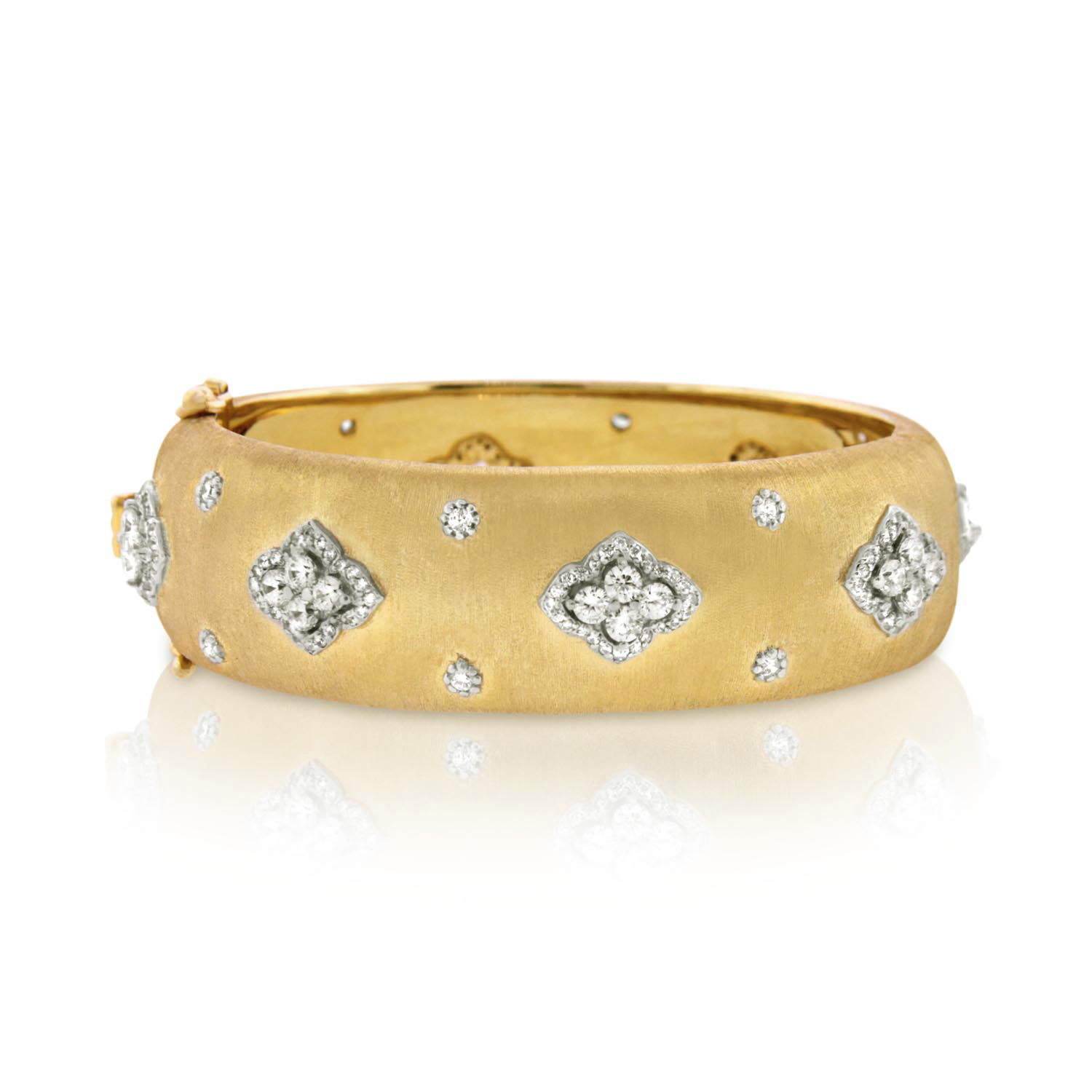 Gold 2-Tone Frosted Bracelet with Silver Details