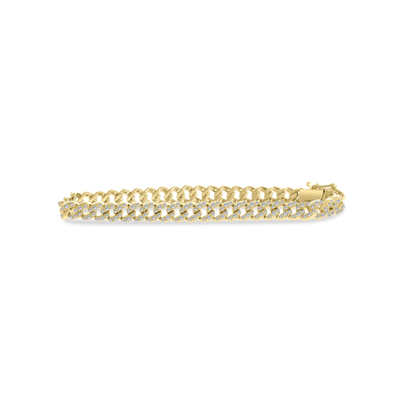 Small Gold-Plated Cuban Tennis Bracelet Micro Pave CZ