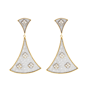 2-Tone Gold Frosted Drop Earrings