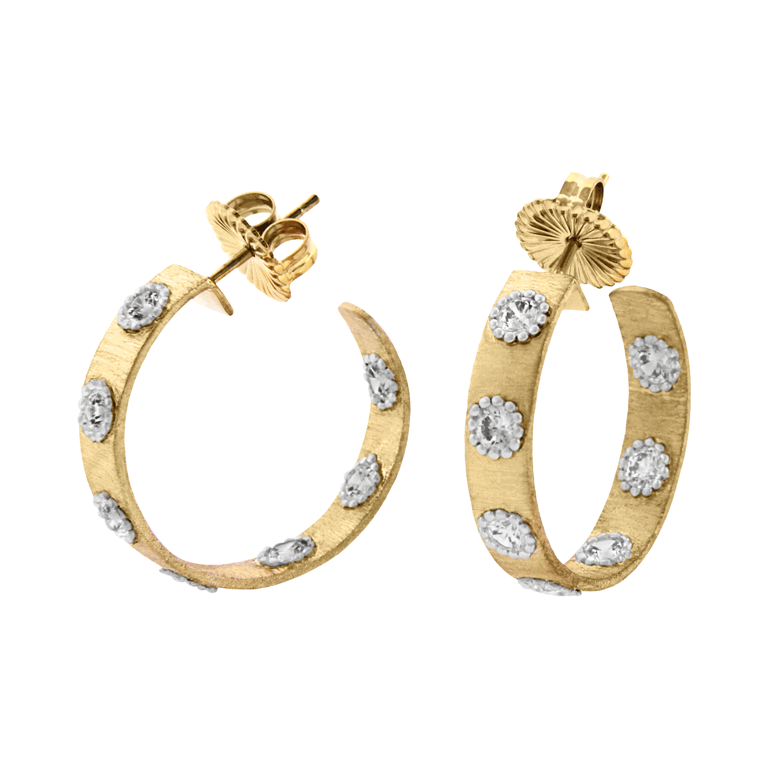 Small Gold 2-Tone Hoop Earrings