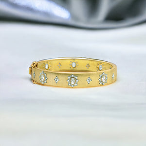 Gold Square 2-Tone Frosted Bracelet