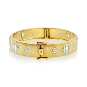 Gold Square 2-Tone Frosted Bracelet