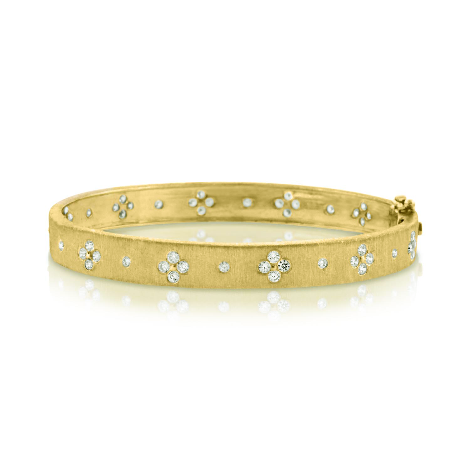 Gold Frosted Bracelet with Clovers