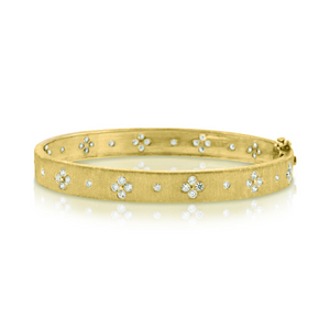 Gold Frosted Bracelet with Clovers