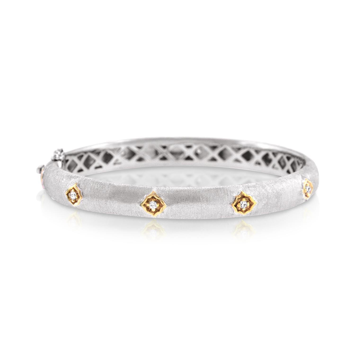 Silver Thin 2-Tone Frosted Bracelet