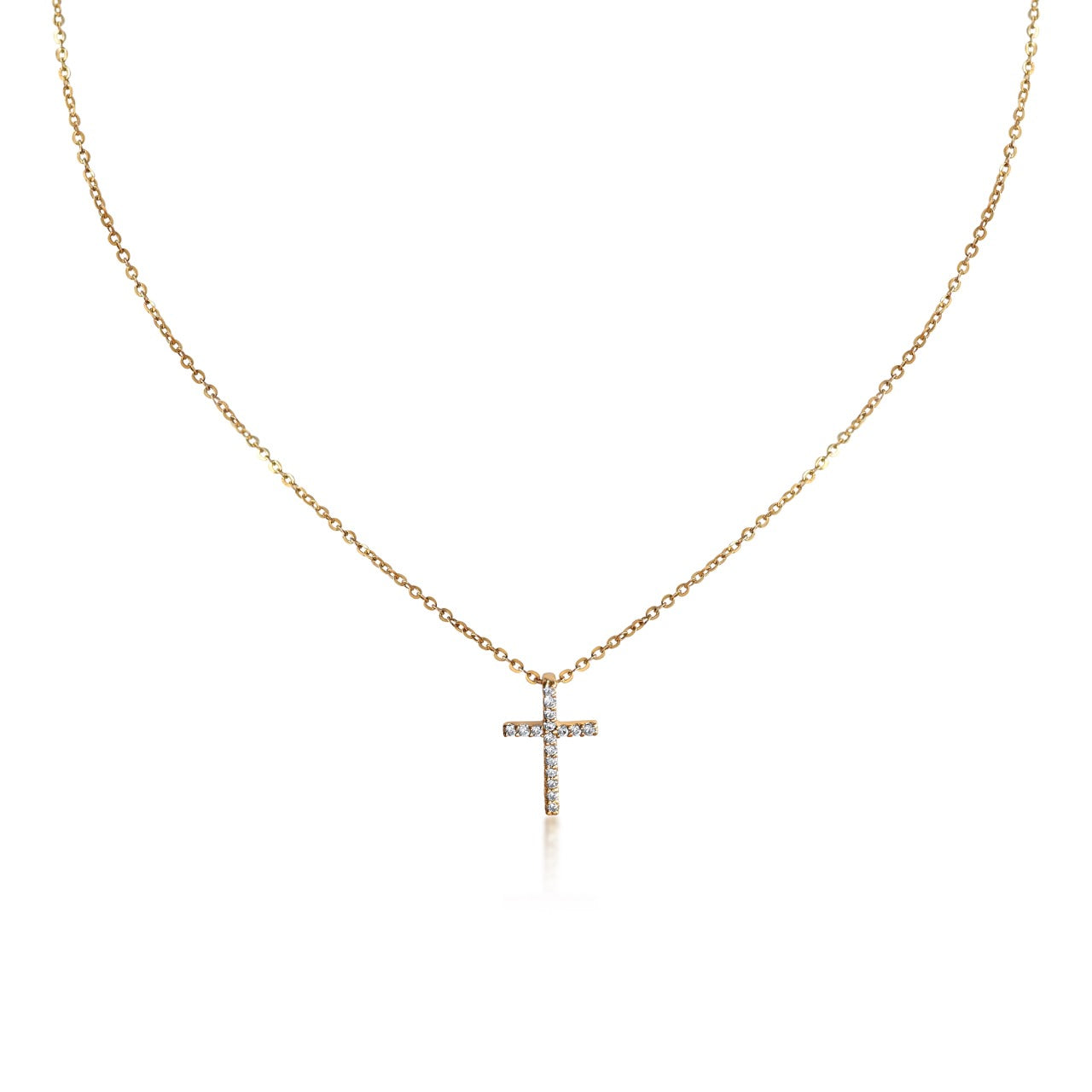 Gold Diamond Cross Necklace