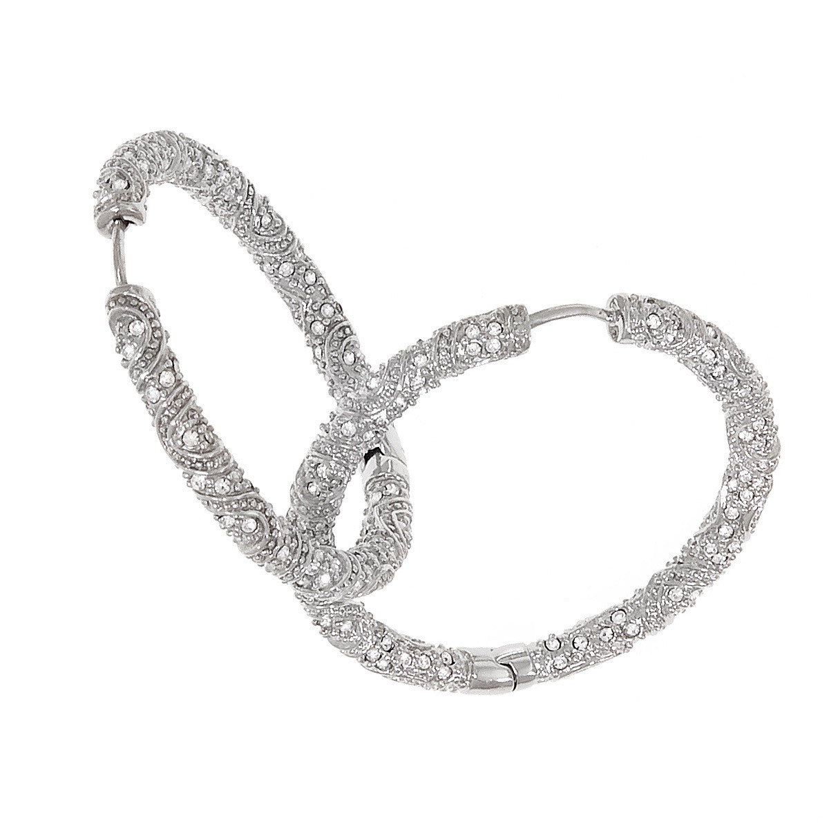 Swarovski Crystal Antique Style Large Hoop Earring by Bobby Schandra