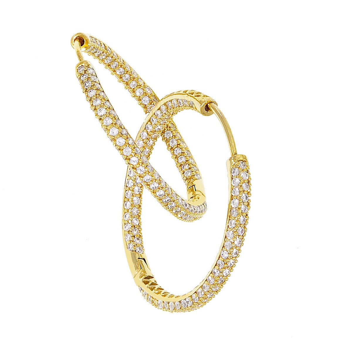 Large Gold Hoop w/ Round Chandi Diamonds by Bobby Schandra