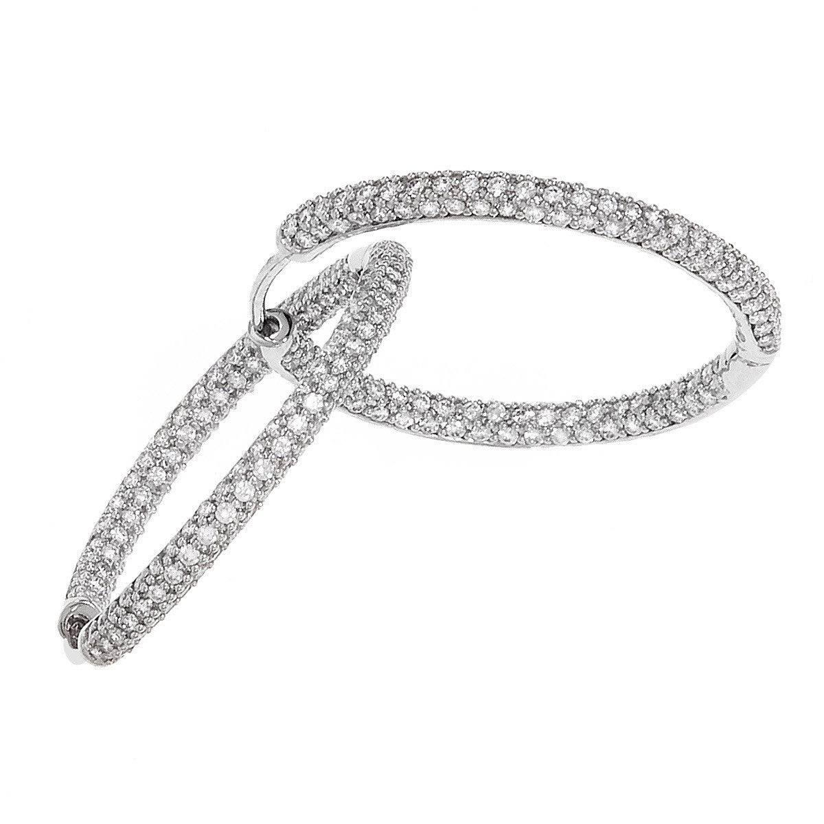 Large Silver Hoop w/ Round Chandi Diamonds by Bobby Schandra