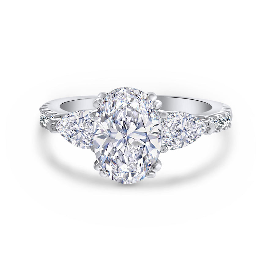 2 Carat Oval Cut Sterling-Silver 925 Ring