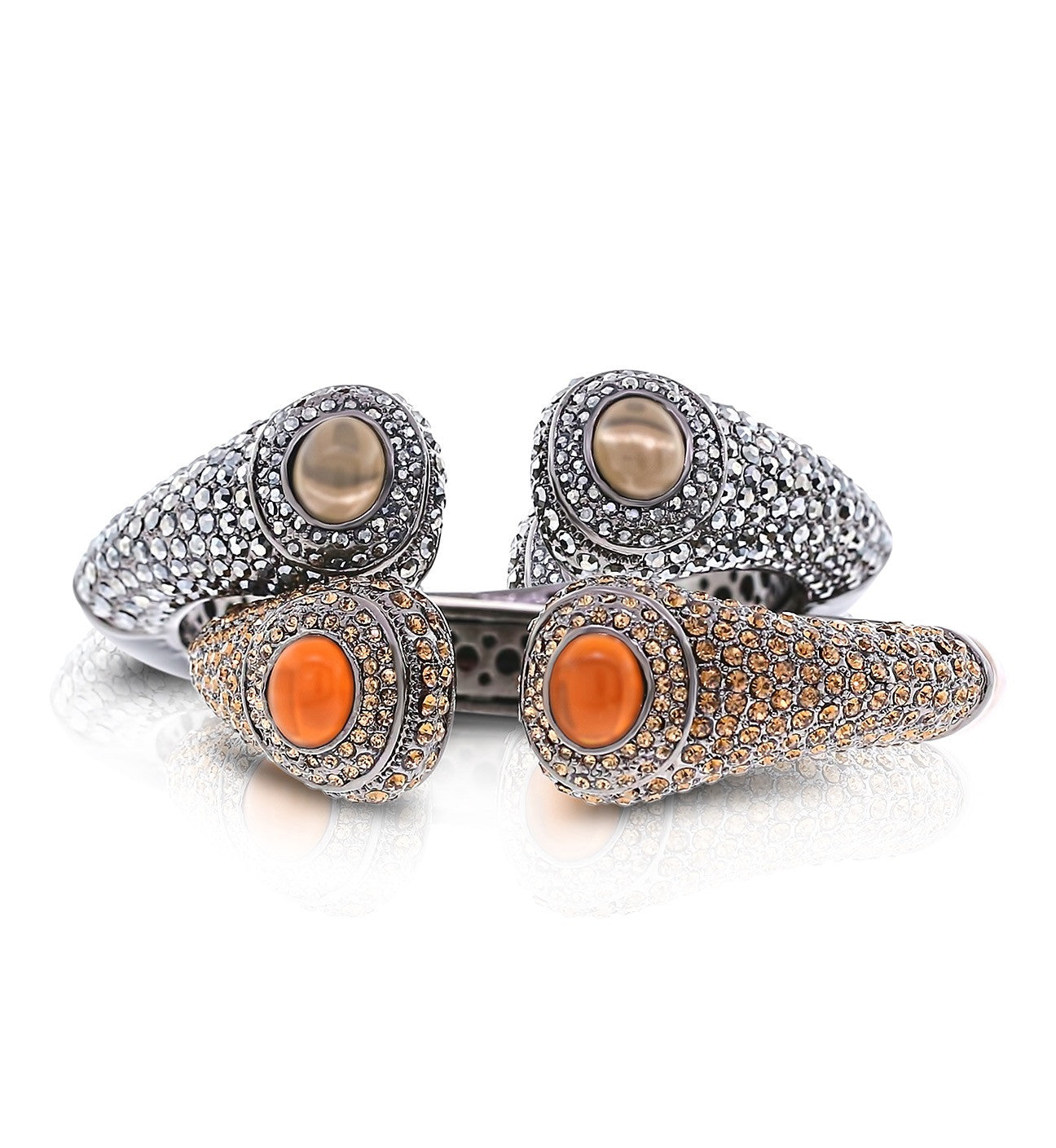 Silver or Bronze/Gold Swarovski Crystal Cuffs by Bobby Schandra