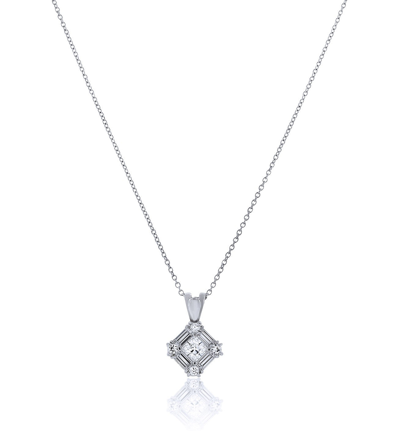 Chandi Diamond Halo Pendant Necklace by Bobby Schandra