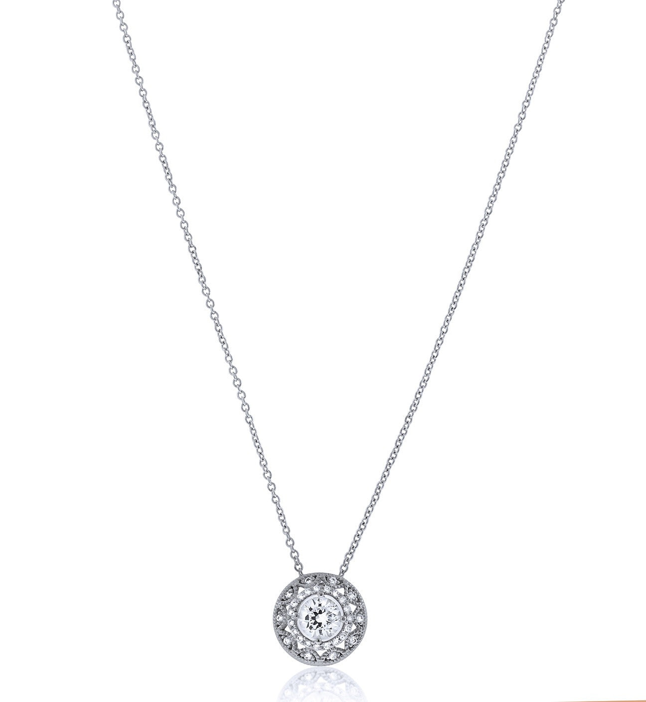 Vintage Inspired Chandi Diamond Circlet Pendant Necklace by Bobby Schandra