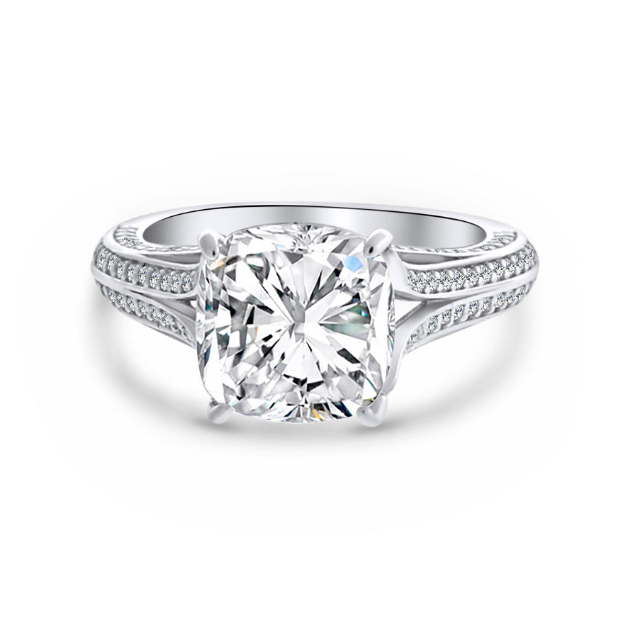 3 Carat Cushion Cut Sterling Silver 925 Ring