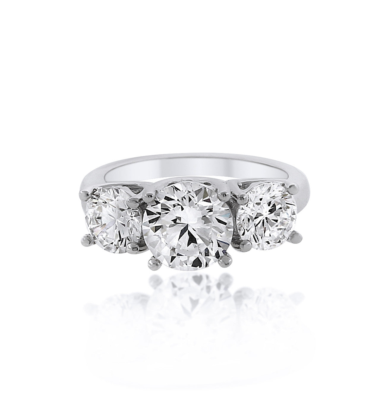 3 Stone Chandi Diamond Sterling Silver Ring by Bobby Schandra