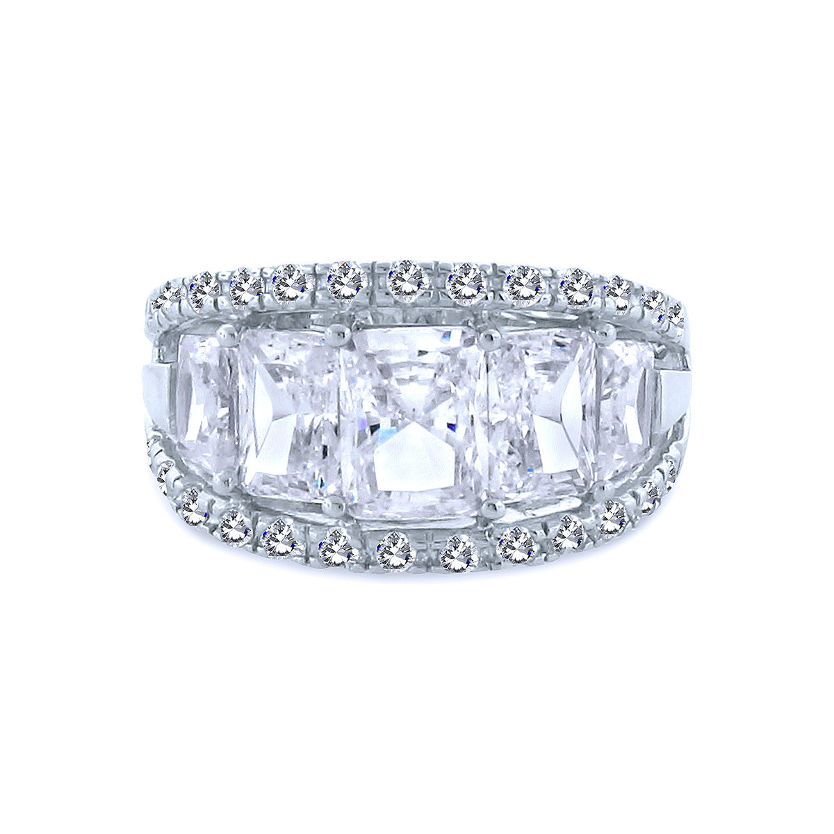 4 Baguette Chandi Diamond (CZ) w/Crystal Border by Bobby Schandra