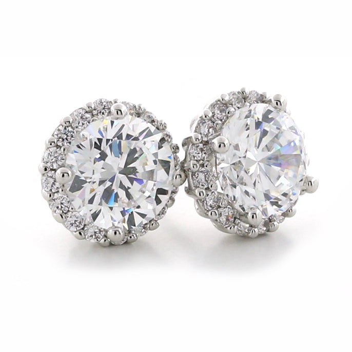 Everyday Round Silver Halo Studs