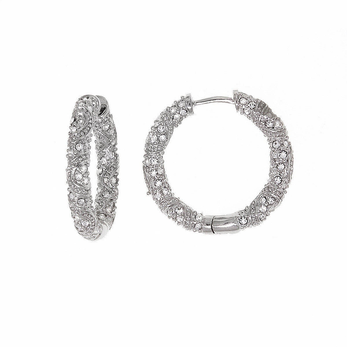 Swarovski Crystal Antique Style Small Hoop Earring by Bobby Schandra