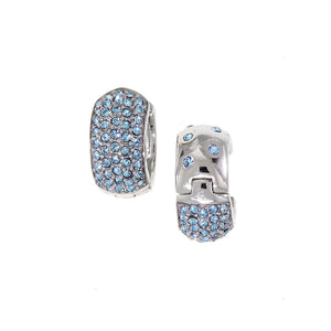 Blue Reversible Earring Huggies with Swarovski Crystals