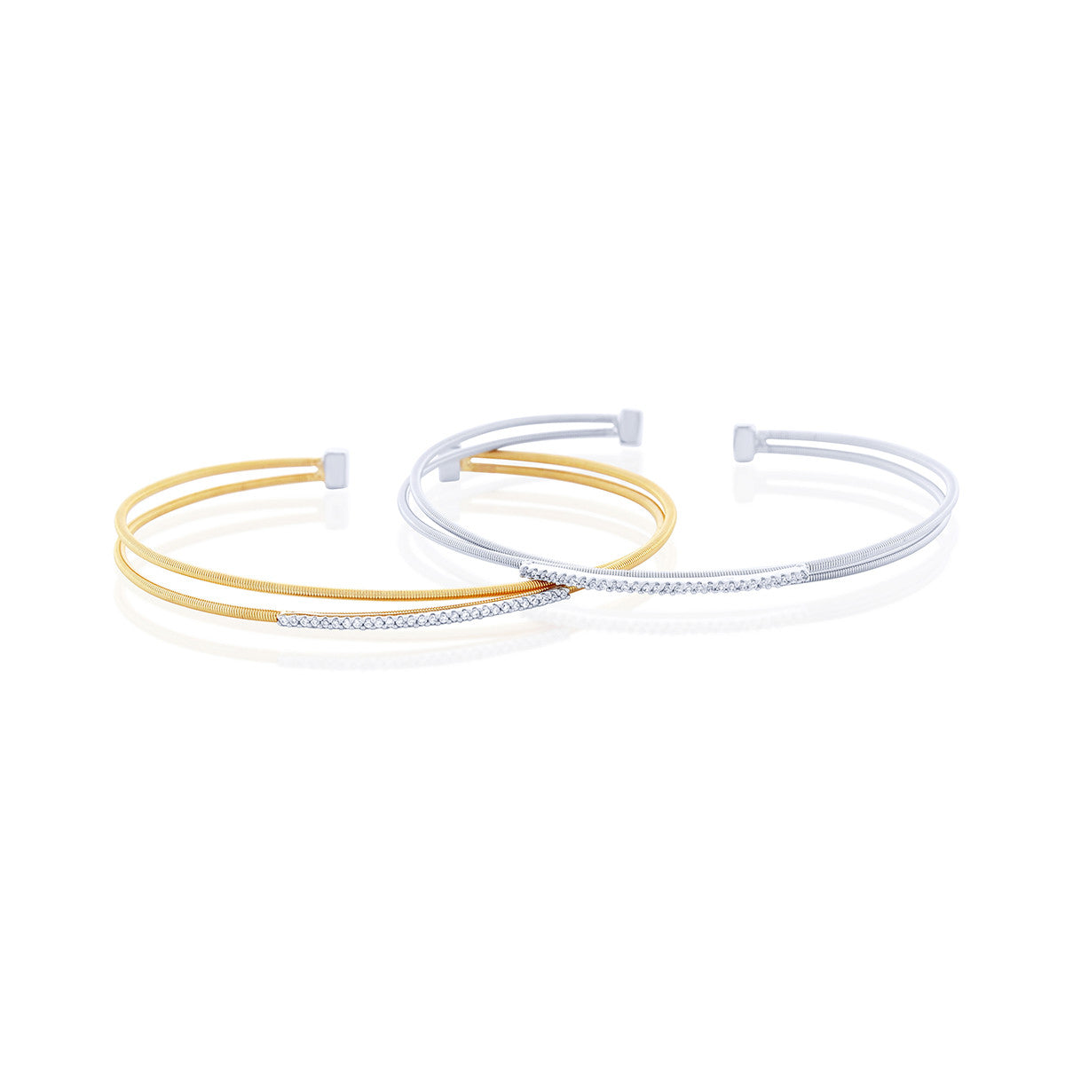 Stackable Chandi Diamond Sterling Silver Cuff by Bobby Schandra