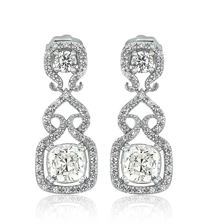 Classic Cushion Earring Drop cz
