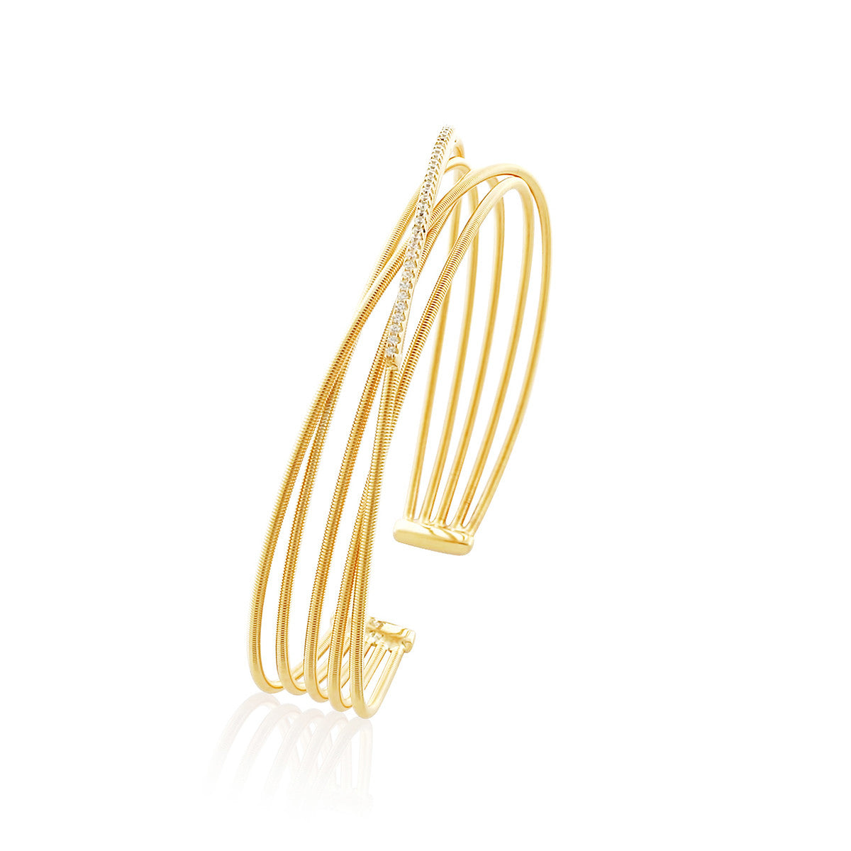 Chandi Diamond Stackable Sterling Silver Cuff by Bobby Schandra